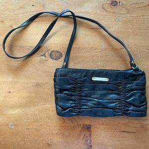 Michael Kors BlackLeather Ruched Crossbody Bag